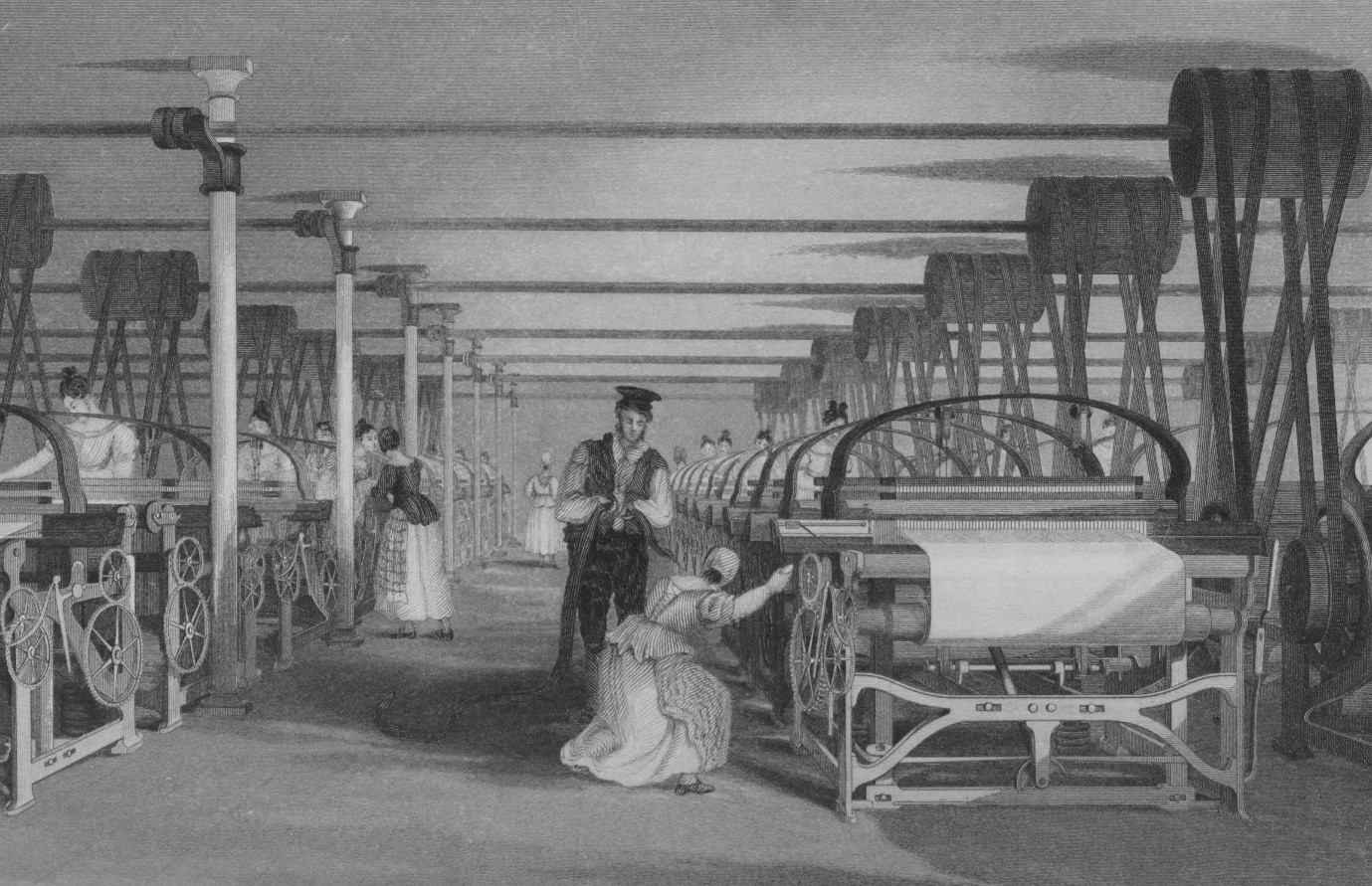 AI generated image of a textile factory
